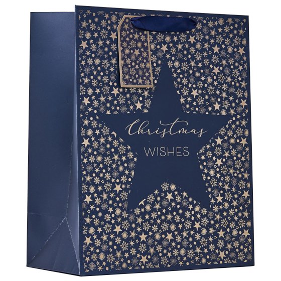 XH2406 GIFT BAG CHRISTMAS STAR L