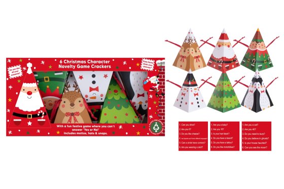 NOVELTY CHARACTERS CRACKERS 6PACK