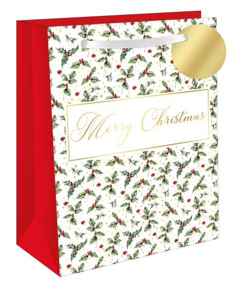 GIFT BAG HOLLY N IVY M