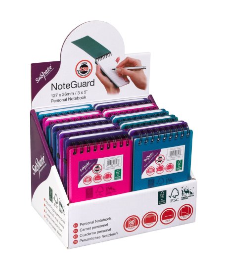SJ02203 NOTEBOOK SNOPAKE POLY COVER A6 H/BACK ASST