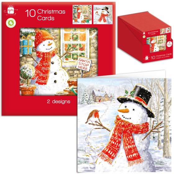 WIGIG CARDS 10 SQ FAMILY SNOWMAN