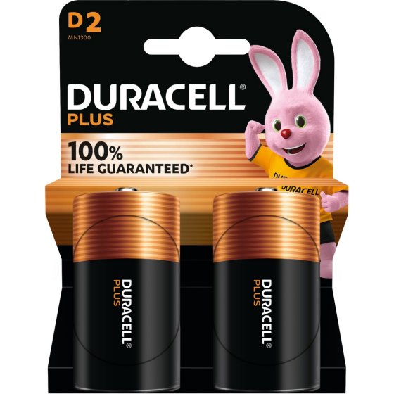CJ1614 SJ11504 BATTERIES DURACELL PLUS D 2PK
