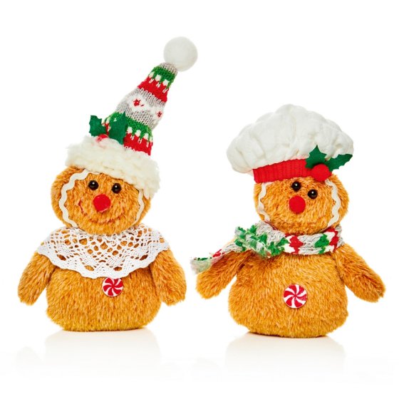 18CM GINGERBREAD HANGING DECORATION 2 ASST