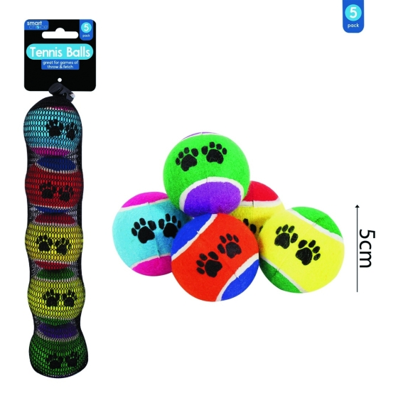 SJ11302 DOG TENNIS BALL 2INCH 5PK