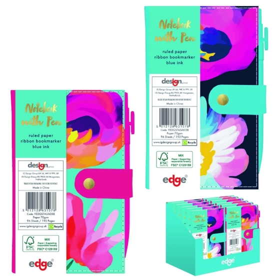 SJ01402 SJ01402 NOTEBOOK SLIM N PEN ASST BOTANICAL BLISS