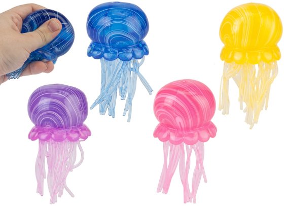 SQUISHIES MARBLE JELLYFISH 10 X 6CM 4 ASST