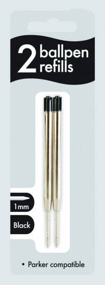 SH07425 2 BALLPEN REFILLS BLACK