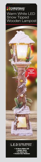 WIGIG 85CM LED SNOWY WOOD LAMP POST