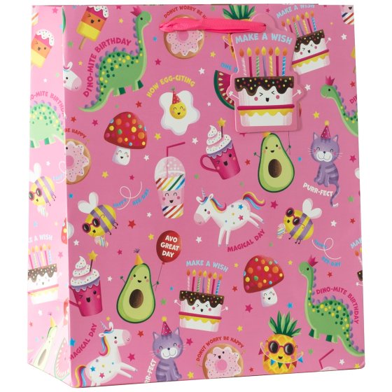 NEW FOR 2024 SG12737 GIFT BAG PARTY TIME PINK MED