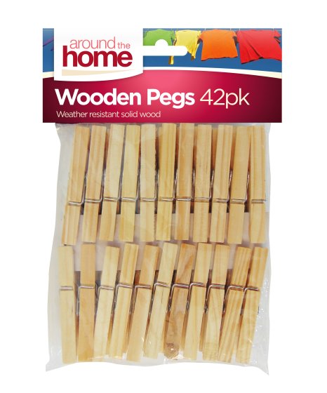 WOODEN CLOTHES PEGS 36PK