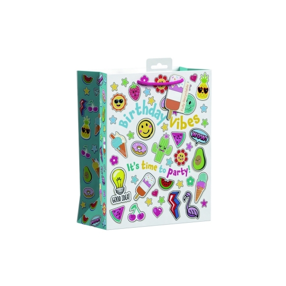 SJ15306 SJ15306 GIFT BAG EMOTICON FUN MEDIUM