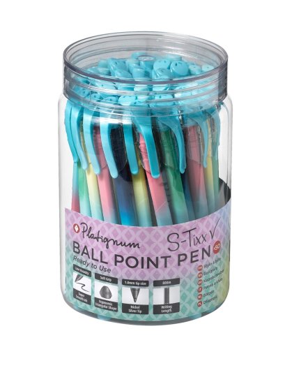 CJ1107 SJ07005 PEN PLATIGNUM S/TIXX PASTEL B/PEN ASST