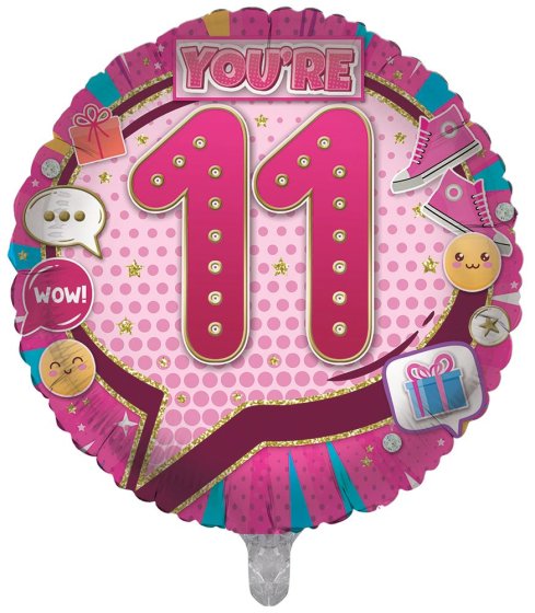 BALLOON 18IN FOIL AGE 11 GIRL