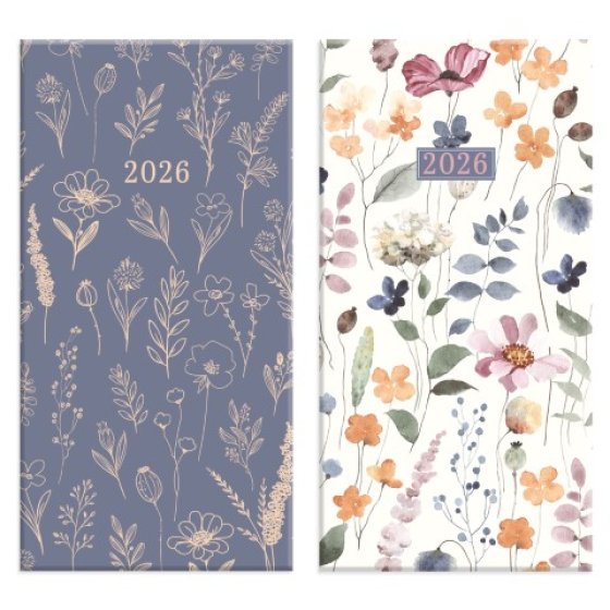 DH0508 DIARY SLIM KRAFT FOREVER FLOWE