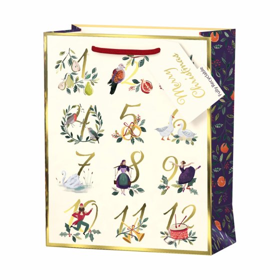 XH1605 GIFT BAG 12 DAYS OF CHRISTMAS