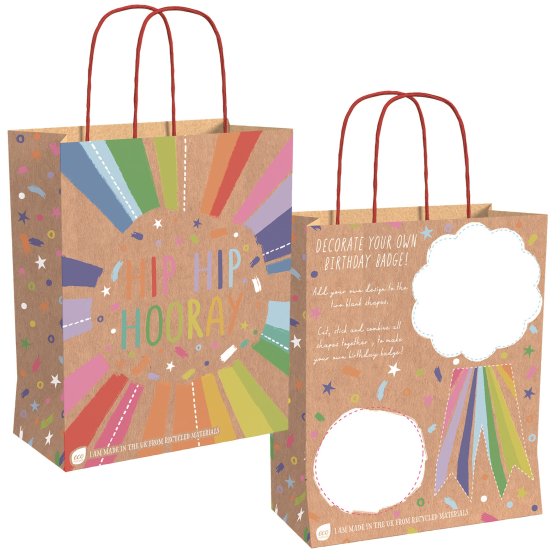 SH14007 GIFT BAG ECO NATURE HIP HOORAY