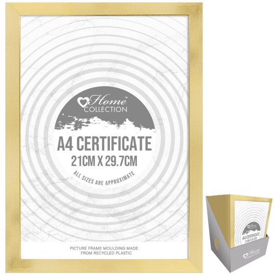 SJ10809 SJ10809 GOLD PICTURE FRAME A4 CERTIFICATE