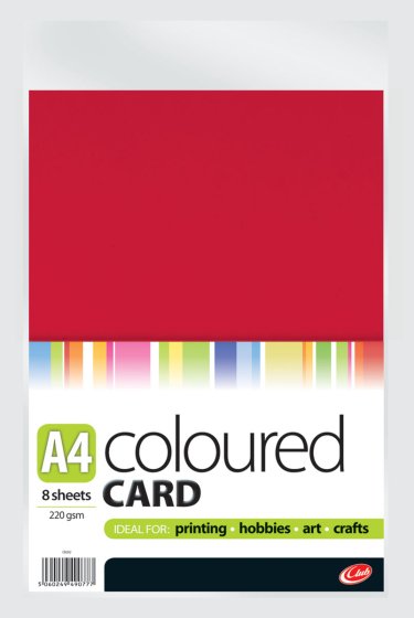 SH09303 A4 COLOURED CARD 8 SHEETS