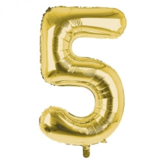 BALLOON 34IN GOLD NO 5 FOIL