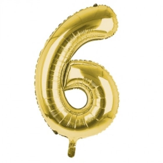 BALLOON 34IN GOLD NO 6 FOIL