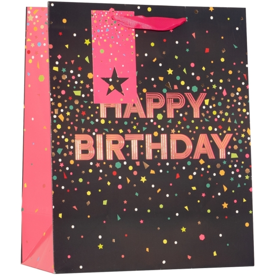 SJ15122 SJ15122 GIFT BAG HAPPY BIRTHDAY PINK LARGE