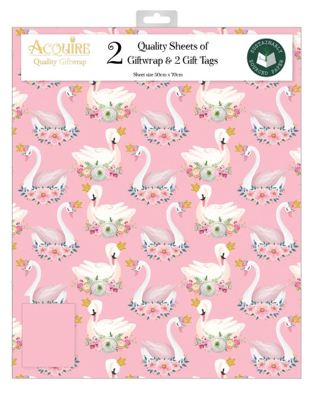  WRAP FLORAL SWANS 2 SHEET 2 TA