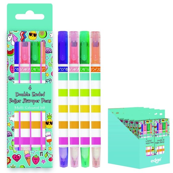SJ08215 SJ08215 NOVELTY CHARMING DOUBLE ENDED ROLL STAMP PEN