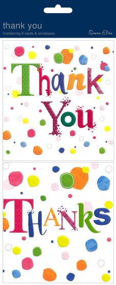 SH14916 CARD TWIN PK THANK YOU SPOTS