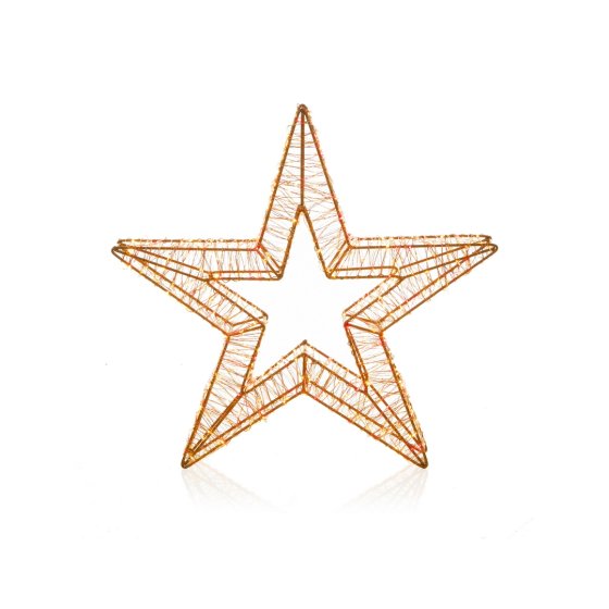 750 LED TWINKLING ROSE GOLD STAR 45CM