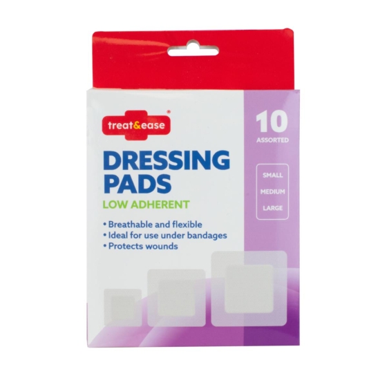 DRESSING PADS 10PK ASST SIZES