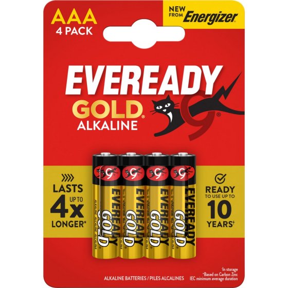 SJ11510 SJ11510 BATTERIES EVEREADY AAA 4PK GOLD ALKALINE