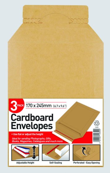 SH00802 CARDBOARD ENV PK 3 170X245