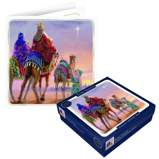 CARDS BOX 10 DELUXE CHRISTMAS THREE WISE MEN