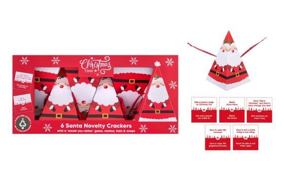 XH6309 CRACKERS 6 SANTA NOVELTY