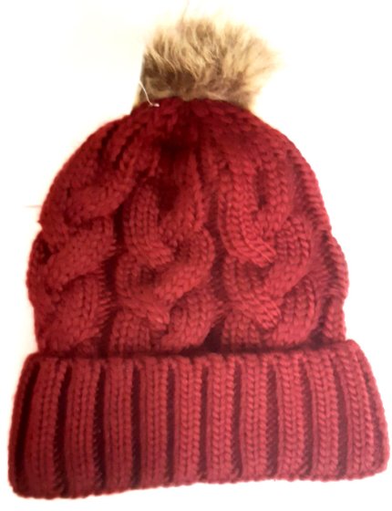 ** WIGIG ** LADIES HAT FAUX FUR POM POM