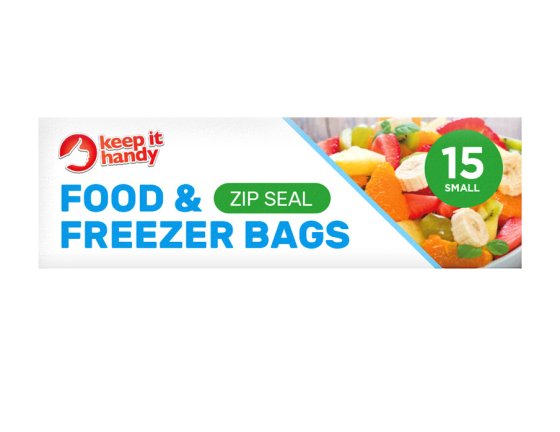BAGS FOOD N FREEZER ZIP SEAL SMALL 15PK
