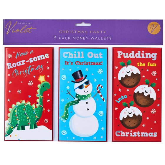XG1808 MONEY WALLETS XMAS PARTY 3PK