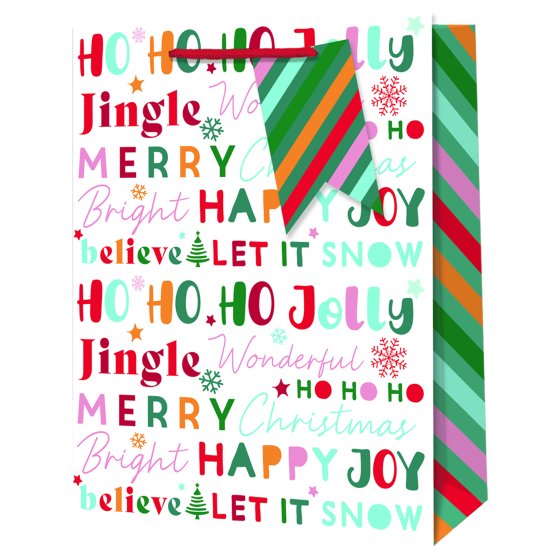 GIFT BAG JOLLY TEXT SUPER JUMBO