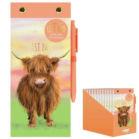 SJ01304 SJ01304 MAGNETIC LIST PAD N PEN HIGHLAND COW