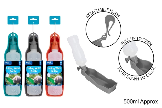 SJ11408 SJ11408 FOLDING WATER BOTTLE 500ML WITH DRINK TRAY A