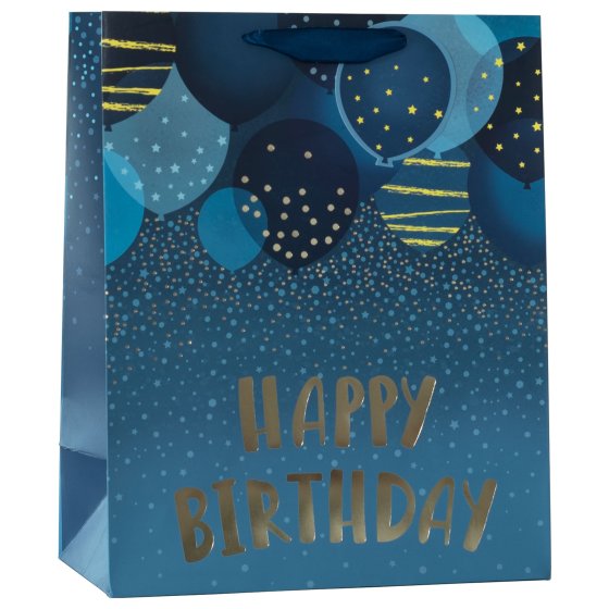NEW FOR 2024 SG12817 GIFT BAG BIRTHDAY BALLOONS BLU