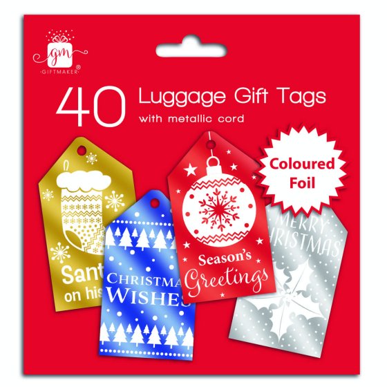 XH0901 TAGS 40PK LUGGAGE CONT METALLI