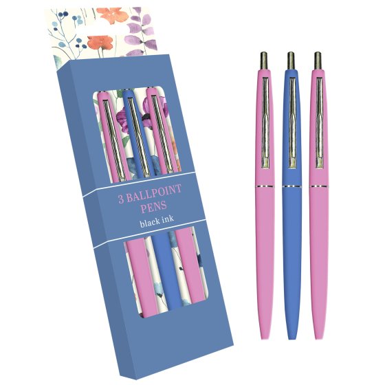 SH01308 PENS BALLPOINT WILD BLOOM BLAC