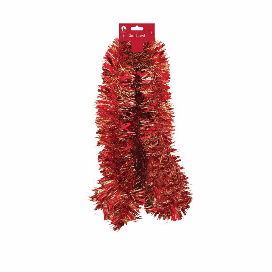 XH3508 TINSEL 2M CHUNKY RED/GOLD