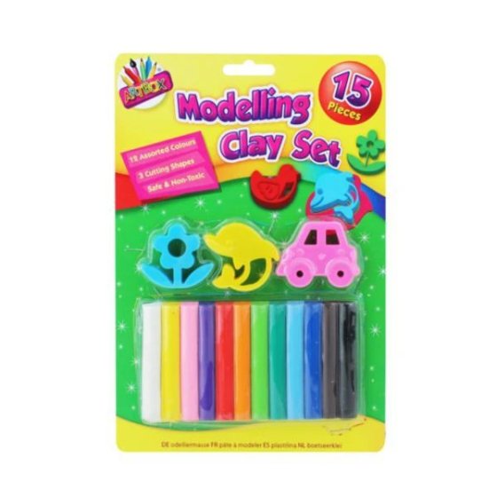 MODELLING CLAY W TOOLS 15PCS