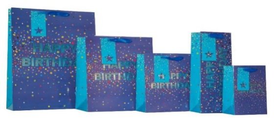** NEW FOR 2026 ** GIFT BAG HAPPY BIRTHDAY BLUE L