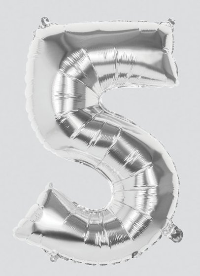 SG11234 BALLOON 86CM SILVER NO 5 FOIL