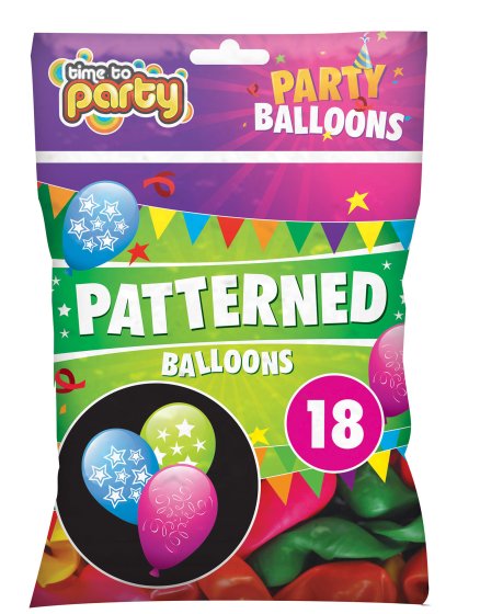 PATTERNED BALLOONS 18PK