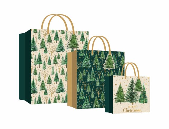 XH1107 GIFT BAG ECO TREES 3 PK