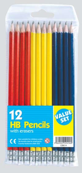 SH07902 PENCILS RUBBER TIP 12S